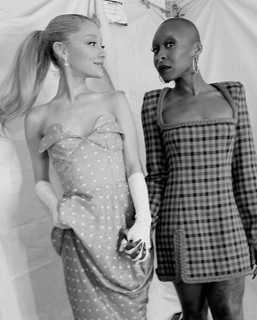 820x1024 Ariana Grande And Cynthia Erivo Bond In Wicked Ly Adorable Photo