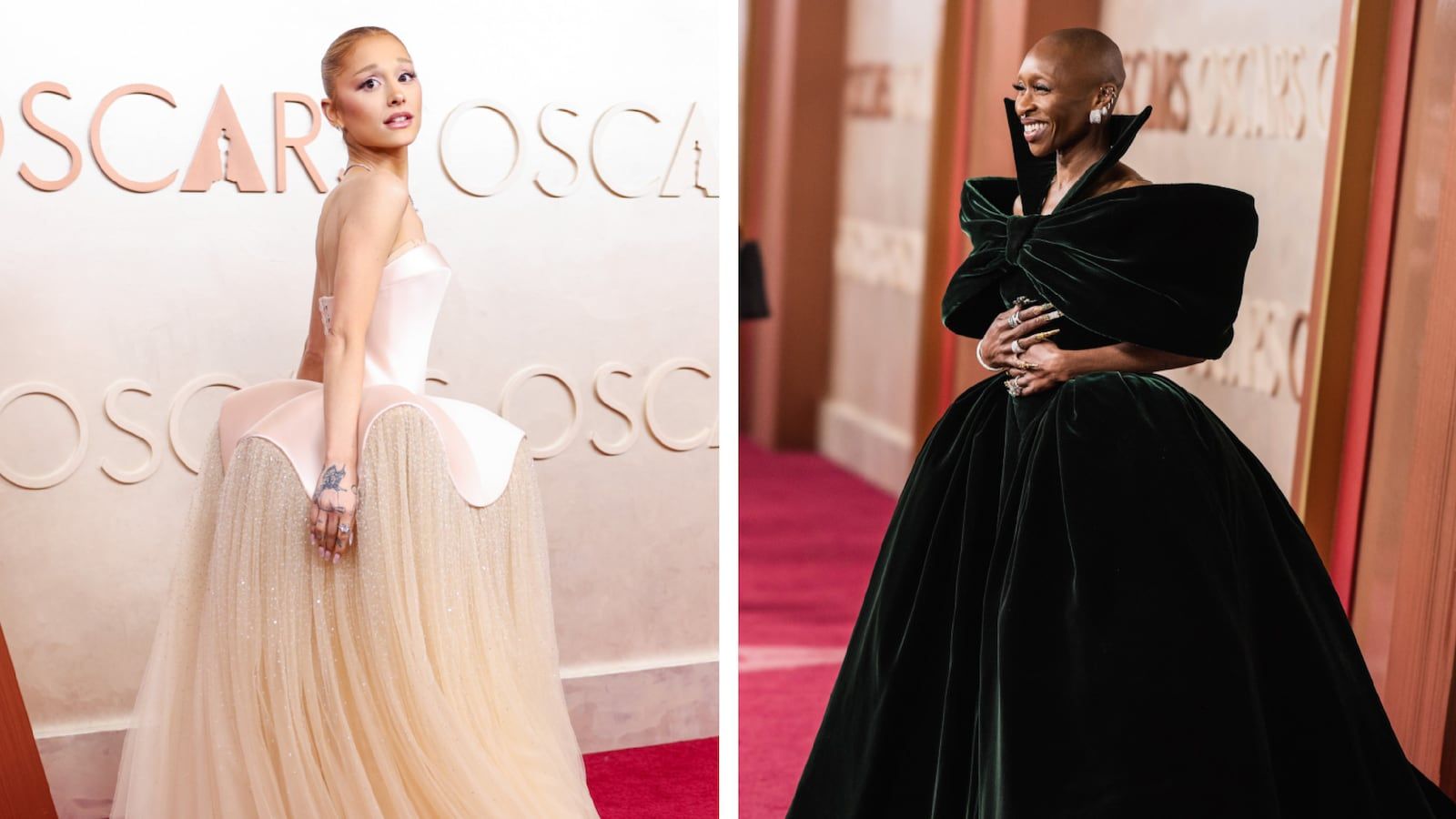 1600x900 Ariana Grande and Cynthia Erivo's Giant Oscar Gowns Light Up Internet