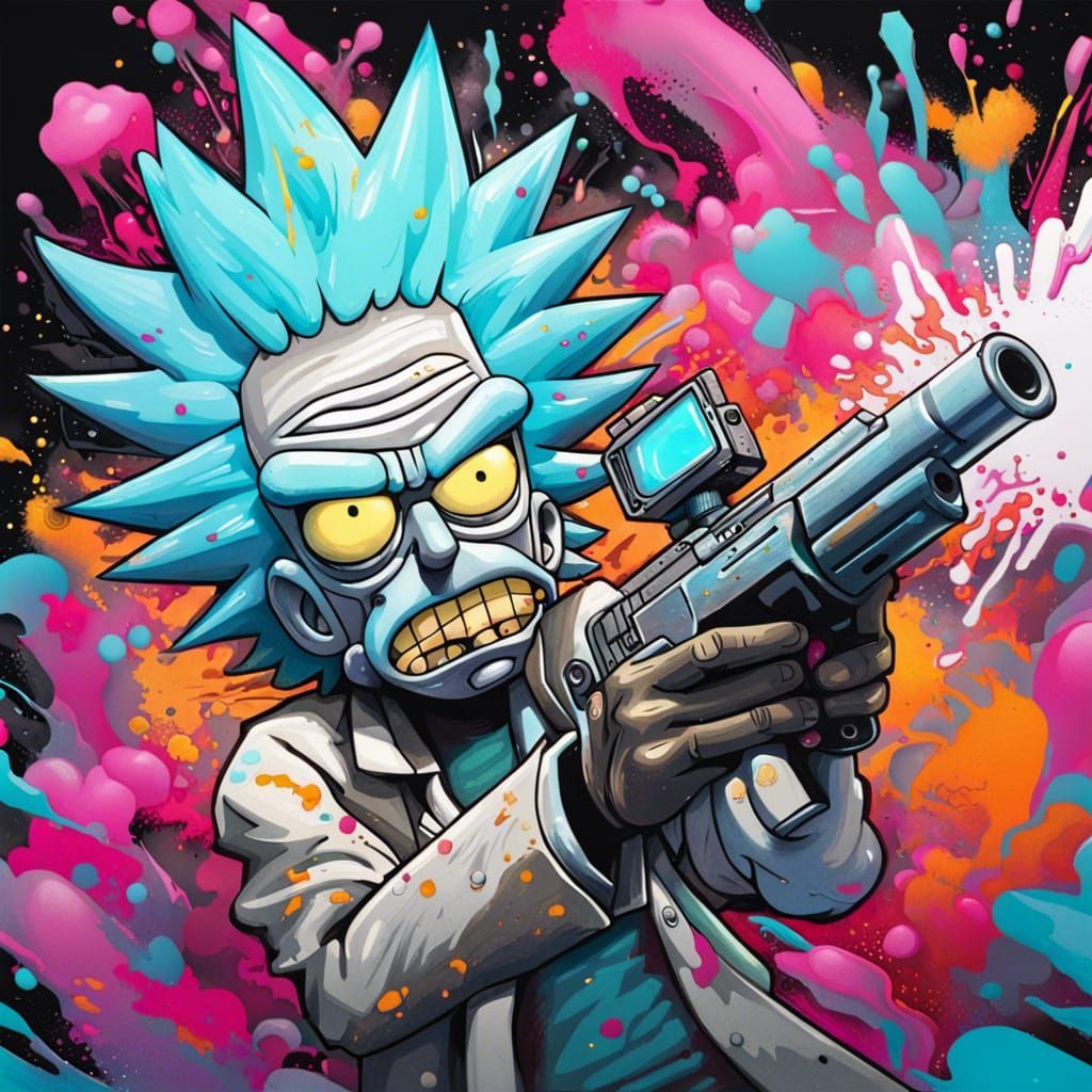 1024x1024 Rick Sanchez guns blazing Sanchez Guns Blazing in Gra