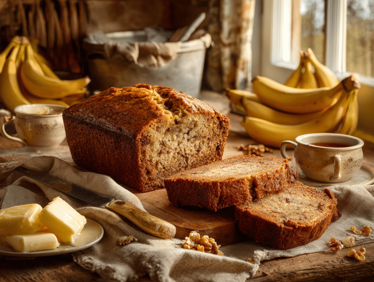 1232x928 Grandma's Classic Banana Bread: Moist, Warm, And Comforting