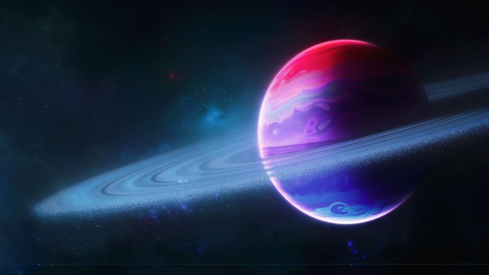 1920x1080 Planet Wallpaper 4K, Rings of Saturn, Colorful