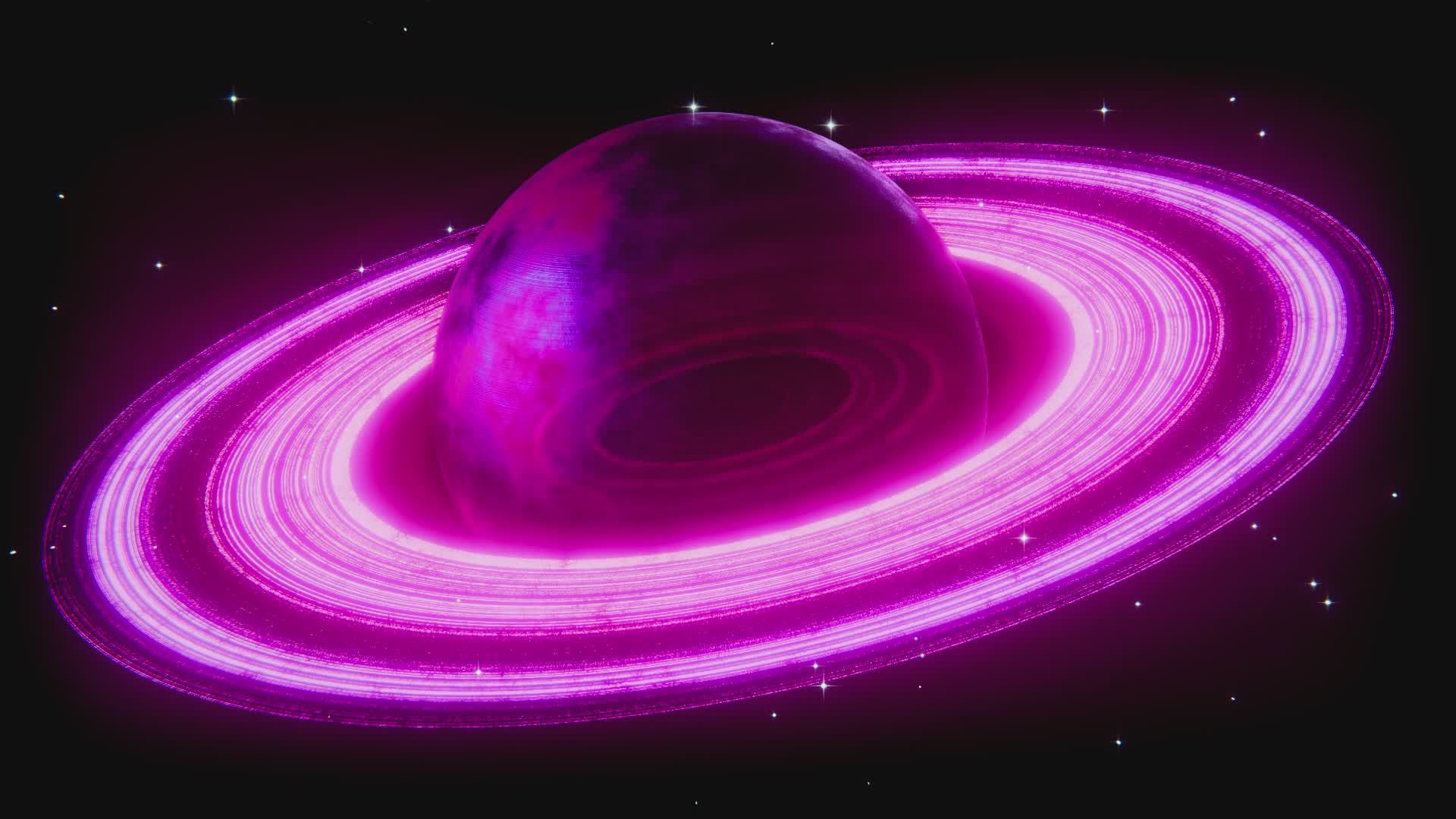 1920x1080 Vibrant Neon Pink Rings of Saturn