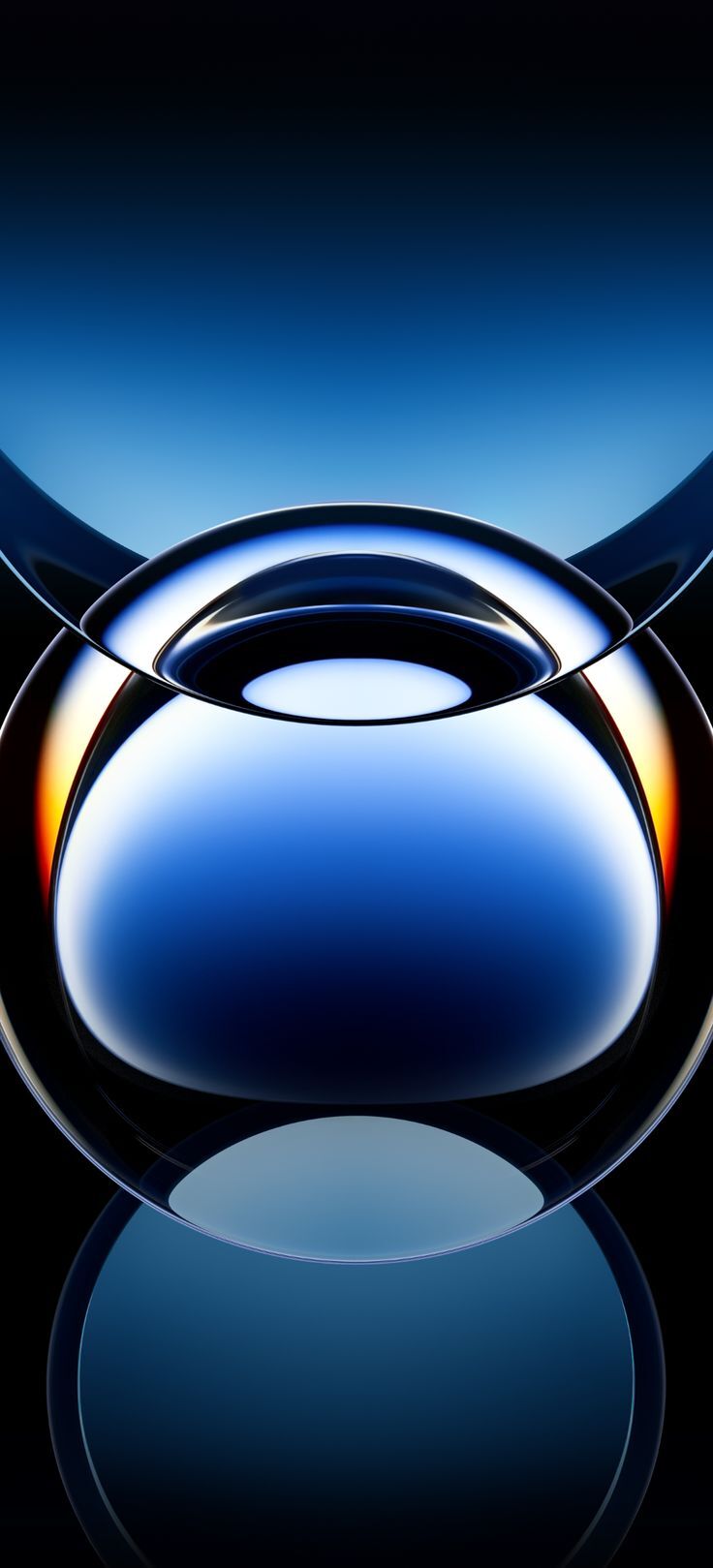 736x1619 Google Android OPPO Smartphones ColorOS Stock Default Wallpaper Three Colliding Iridescent Bubbles Shiny Glossy