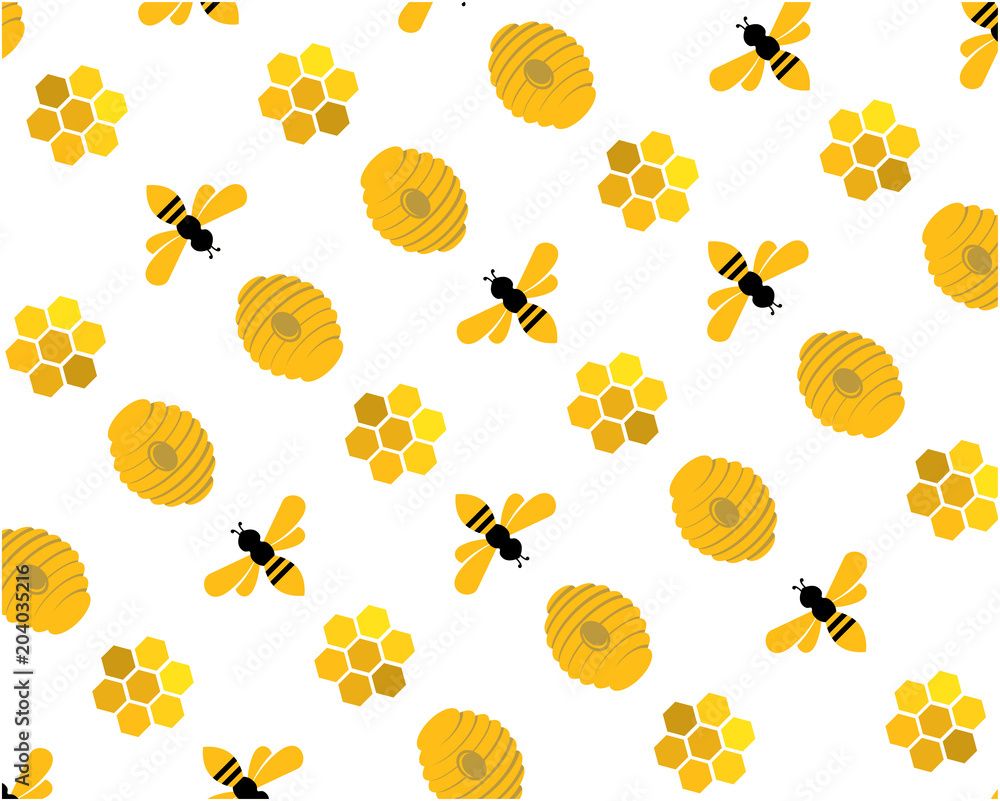 1000x801 Abstract Bee Hive honeycombs Cartoon Pattern Wallpaper Texture Bees Template Stock Vector