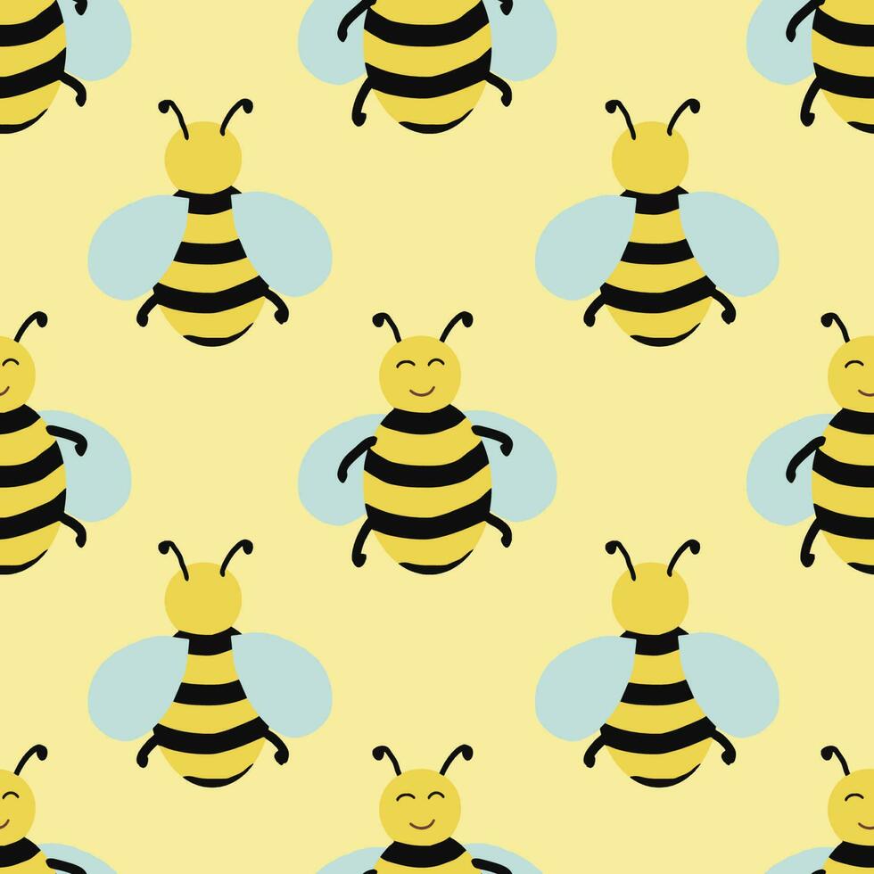 980x980 Honey Bee Seamless abstract background. Hand drawn various shapes and yellow color concept. Can be used for printing needs and other digital needs. Contemporary modern trendy vector illustrations. 23898848 Vector Art