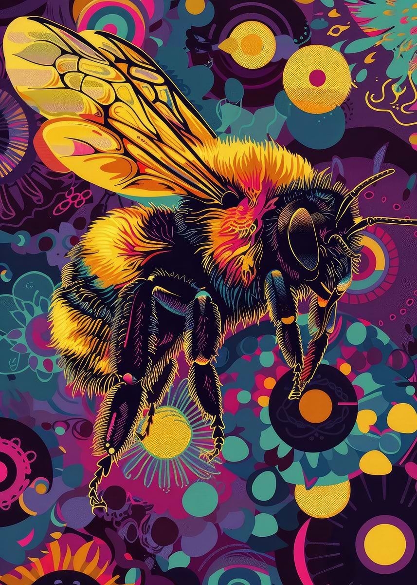 857x1200 Psychedelic Bee