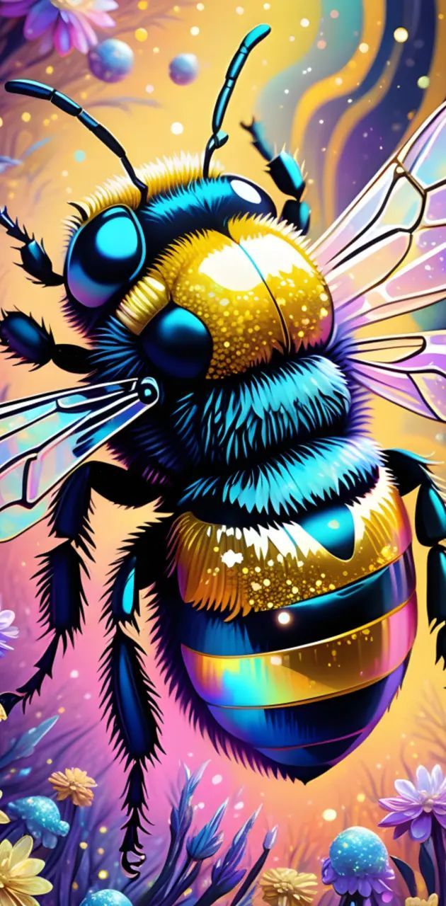 630x1280 Psychedelic Bumblebee wallpaper