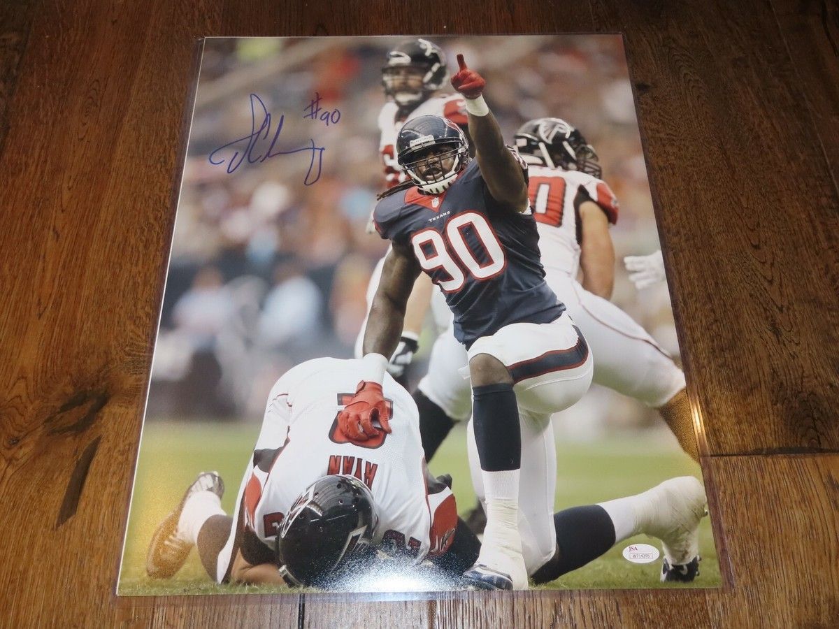 1200x900 Jadeveon Clowney Signed Houston Texans 16x20 Photo Auto JSA Witness COA 1A