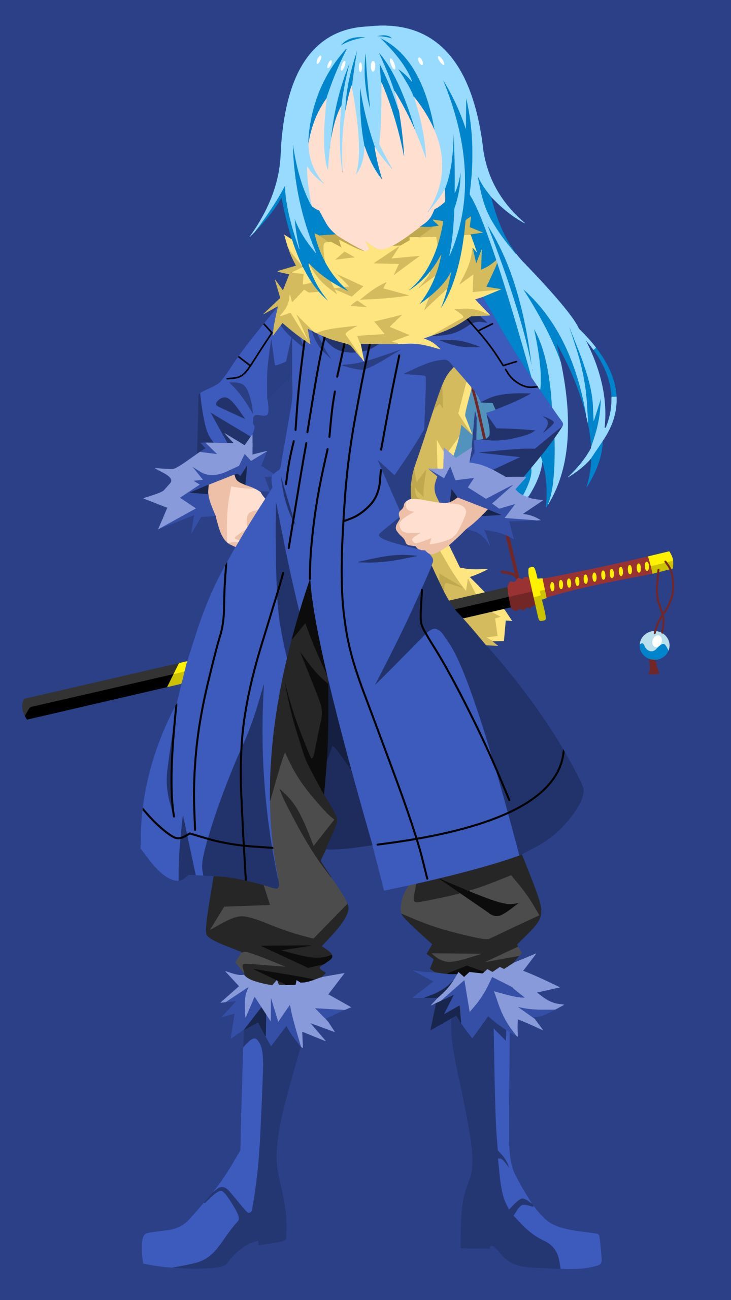 1440x2560 Phone wallpaper: Rimuru Tempest, Tensei Shitara Slime Datta Ken, Anime, That Time I Got Reincarnated As A Slime, Minimalist, Sword 1317085