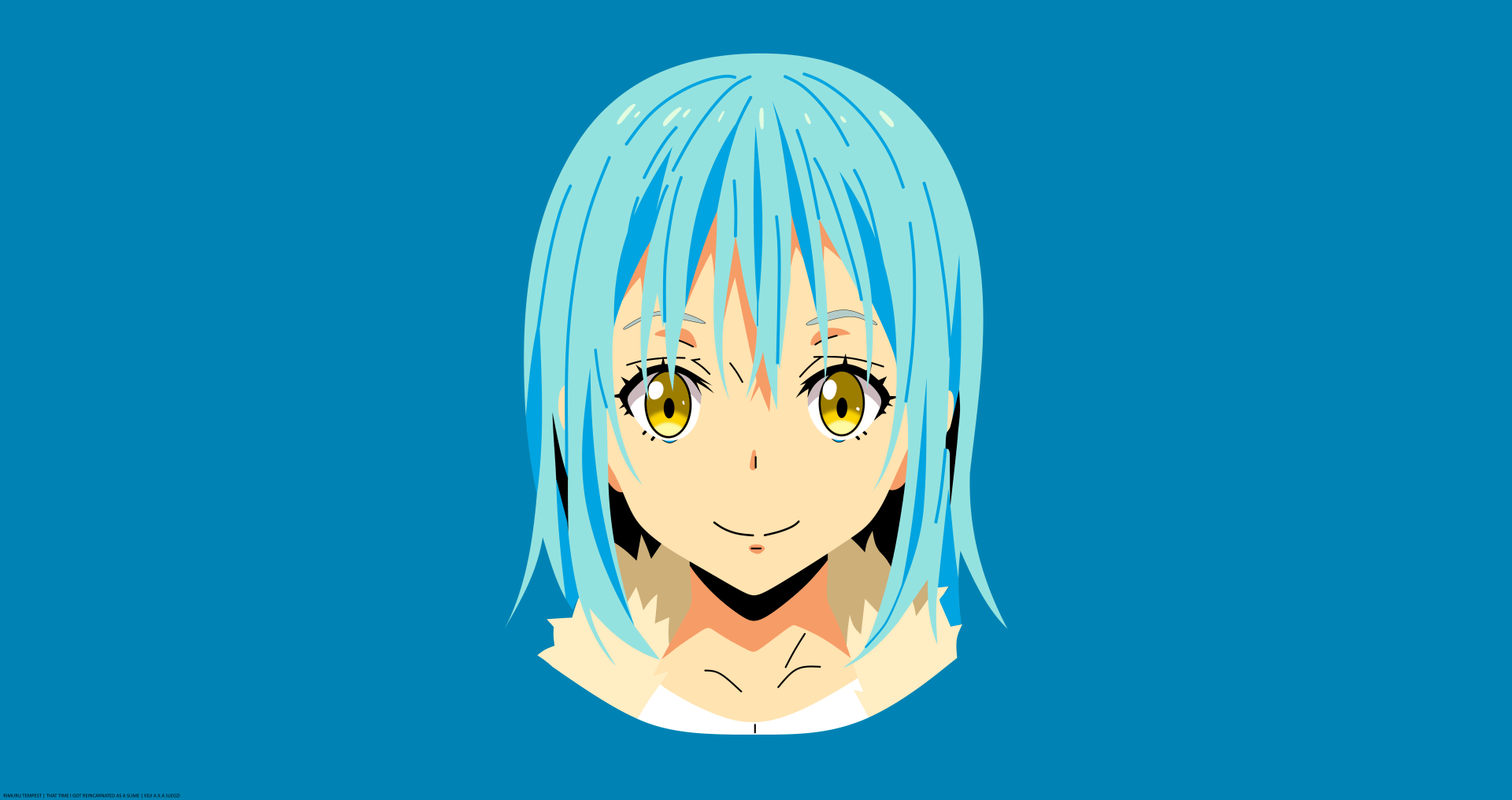 1920x1016 Rimuru Tempest Face ( Blue Background )