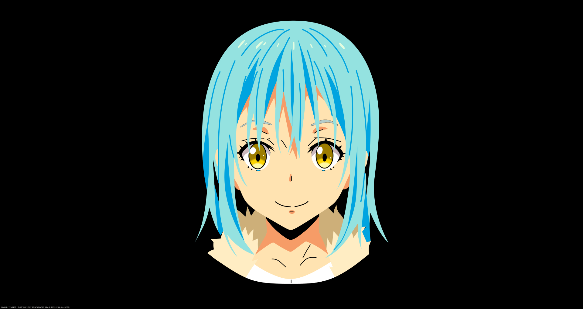 1920x1016 Rimuru Tempest Face ( Black background )