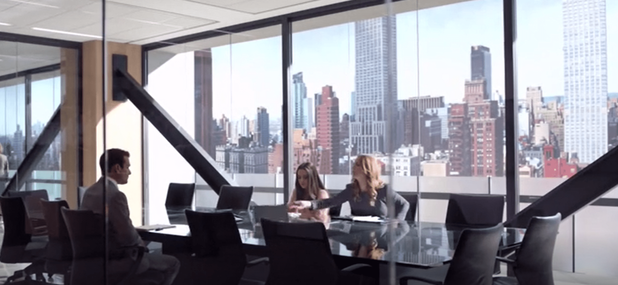 1971x909 Is Suits kidding with this green screen background? It's terrible. At least their office one is passable