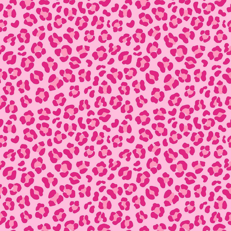 980x980 Leopard seamless pattern design in pink color. Trendy vector background
