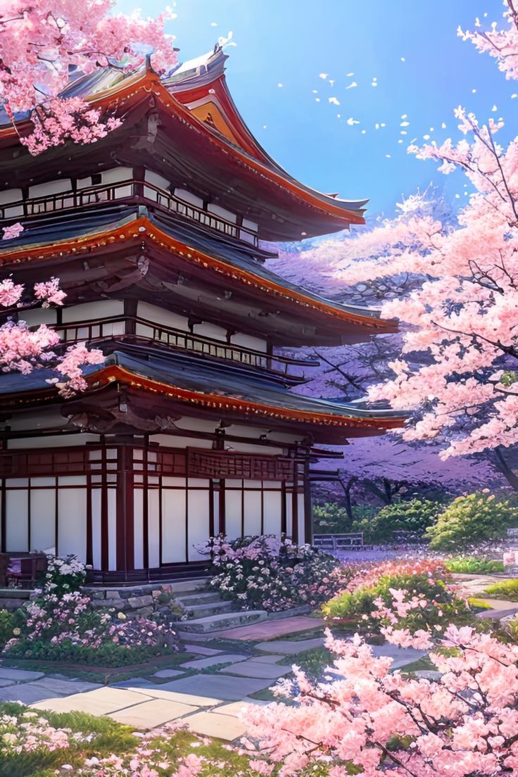736x1104 Japanese Temple Garden