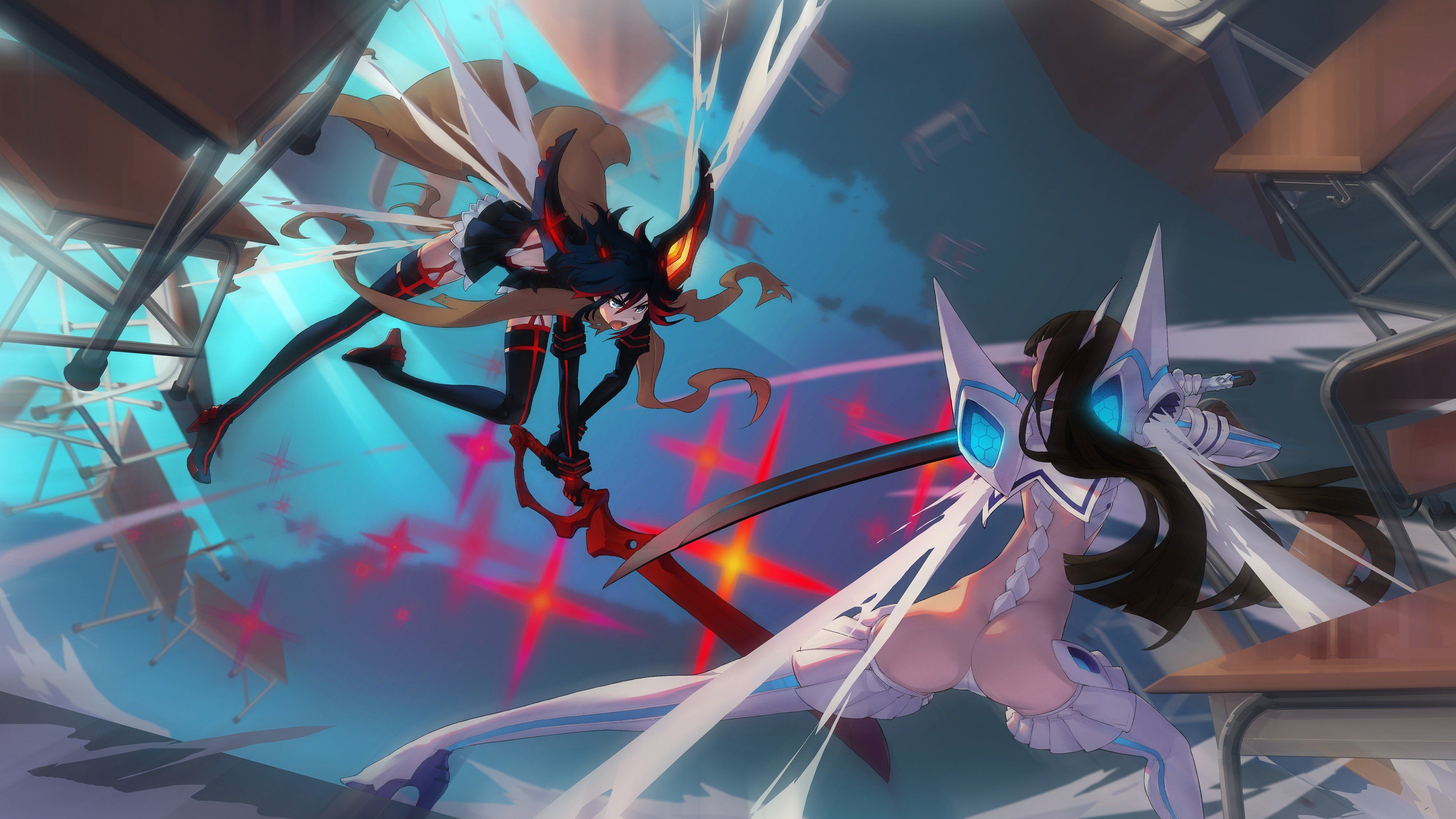 4444x2500 Kill la Kill, Anime girls, Kiryuin Satsuki, Sword, Fighting Wallpaper HD / Desktop and Mobile Background