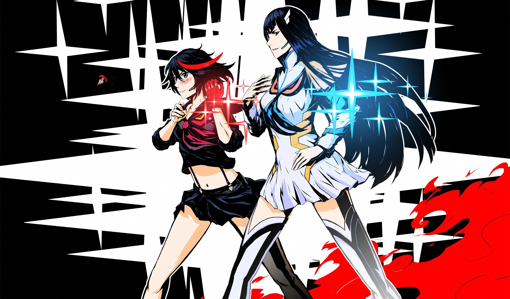 1945x1139 Wallpaper anime, art, Kill La Kill, Satsuki Kiryu I, Ryuko Matoi for mobile and desktop, section прочее, resolution 1945x1139