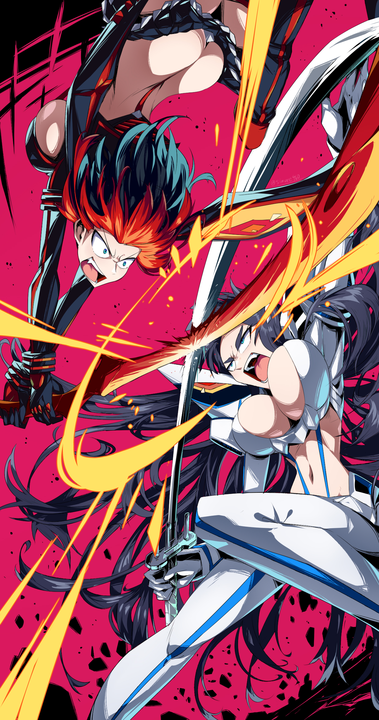 1240x2354 Shimure, Kiryuin Satsuki, Matoi Ryuuko, Kill la Kill, anime girlsx2354 Wallpaper