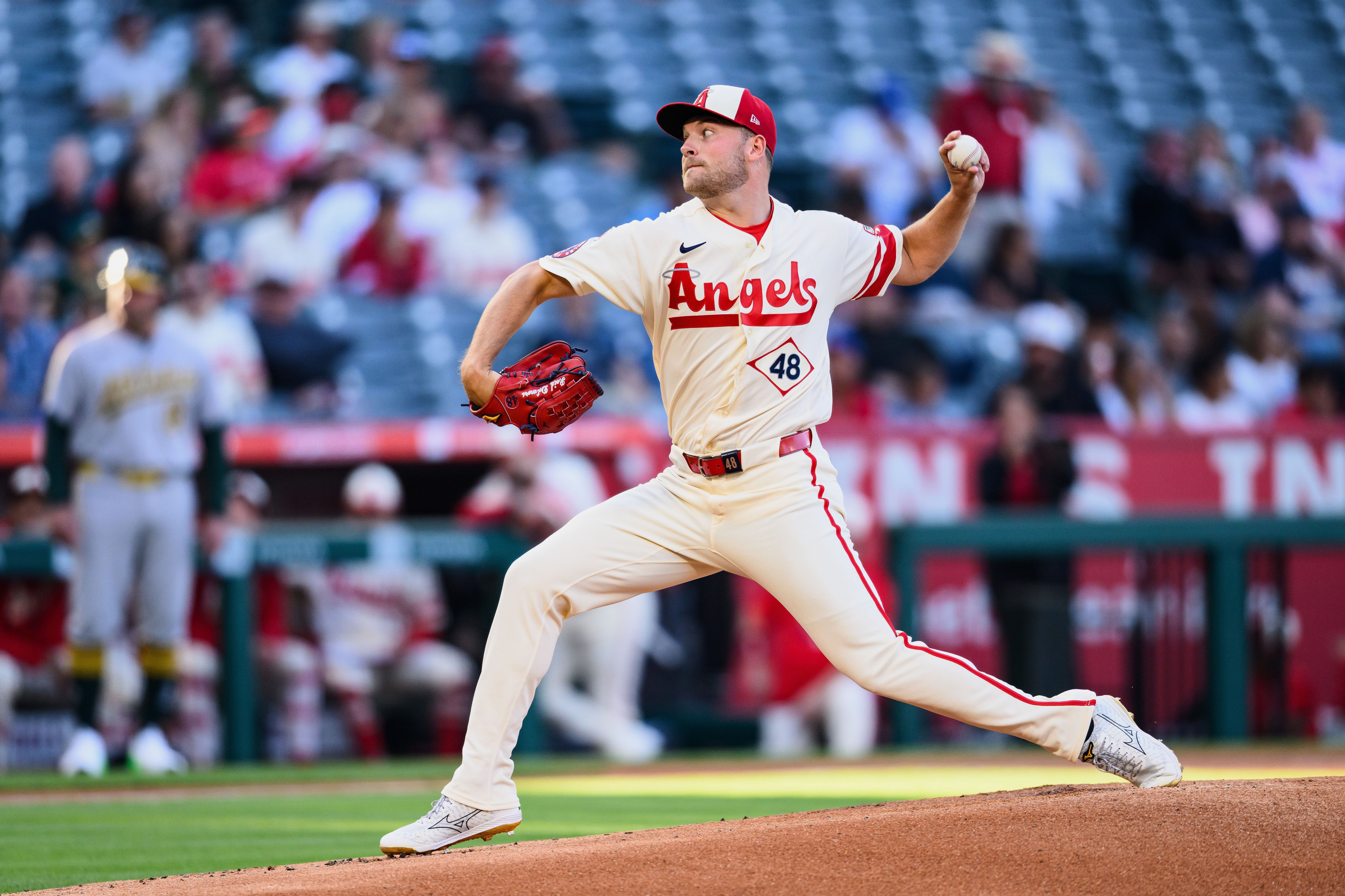7568x5045 Reid Detmers roughed up by A's as Angels get routed