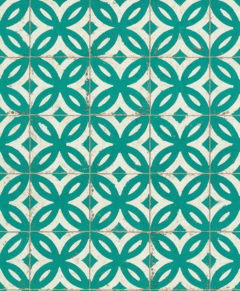 827x1000 Wallpaper tile tiles Rasch Pure Vintage green 524727