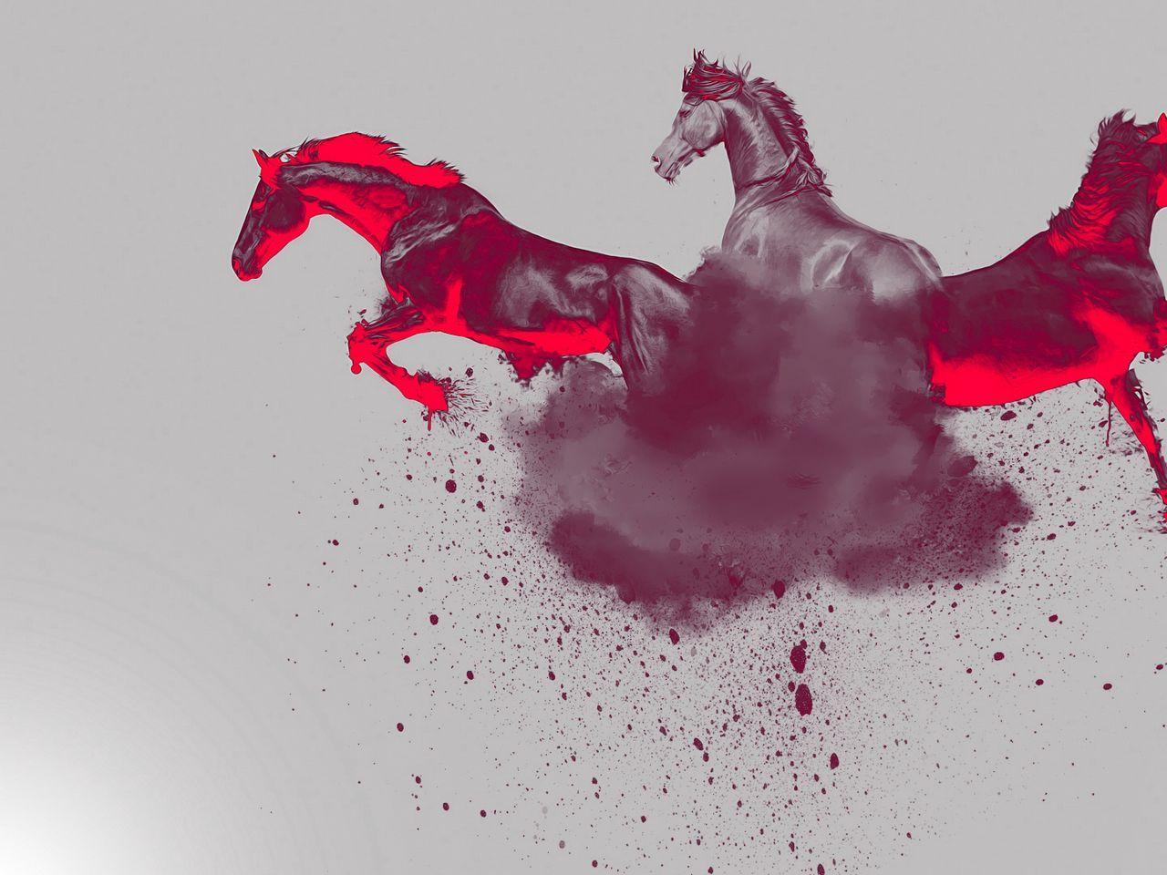 1280x960 Download wallpaper 1280x960 horse, paint, spray, abstraction standard 4:3 HD background