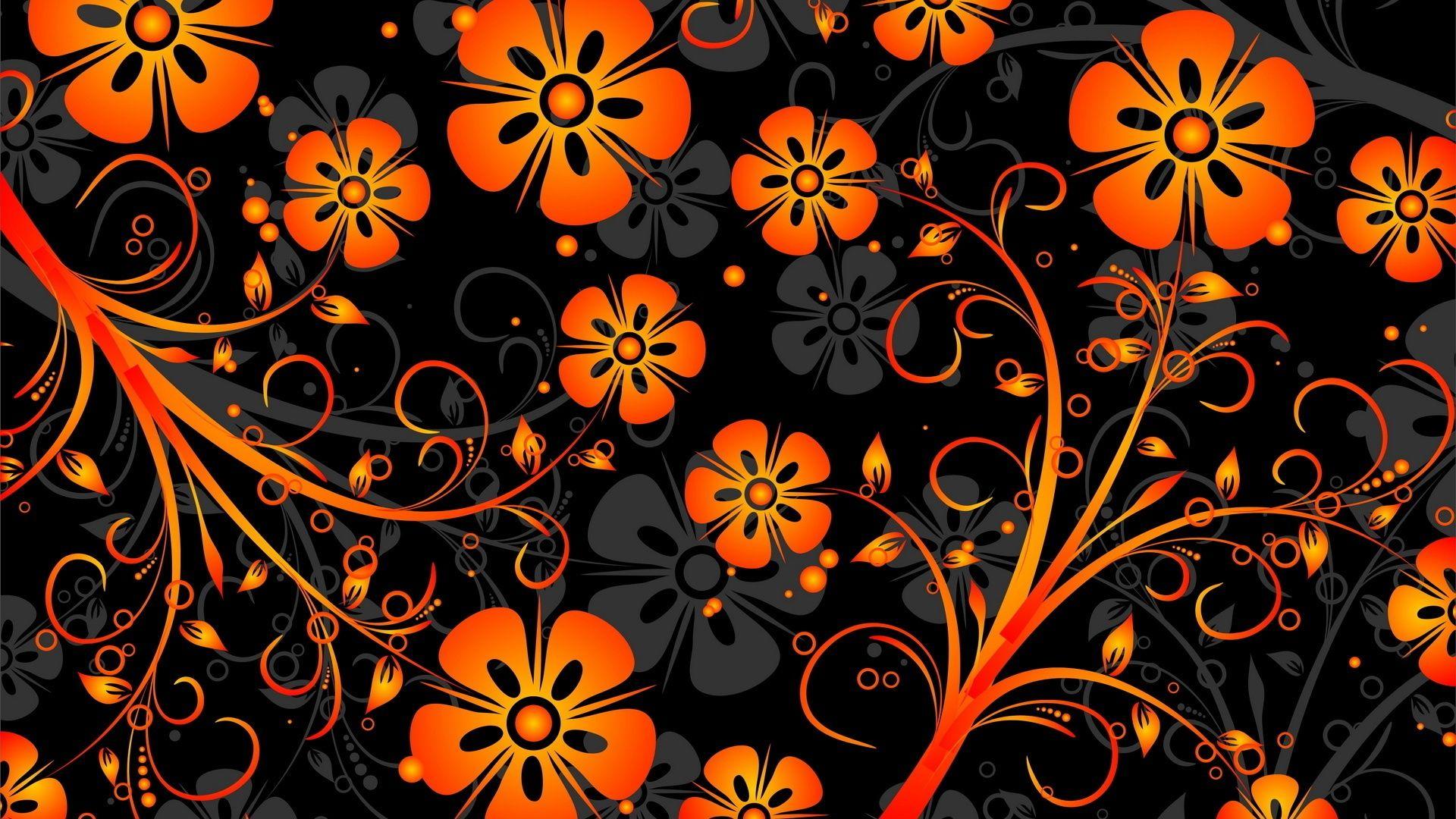 1920x1080 Orange Flowers Texture vector abstract wallpaperx1080