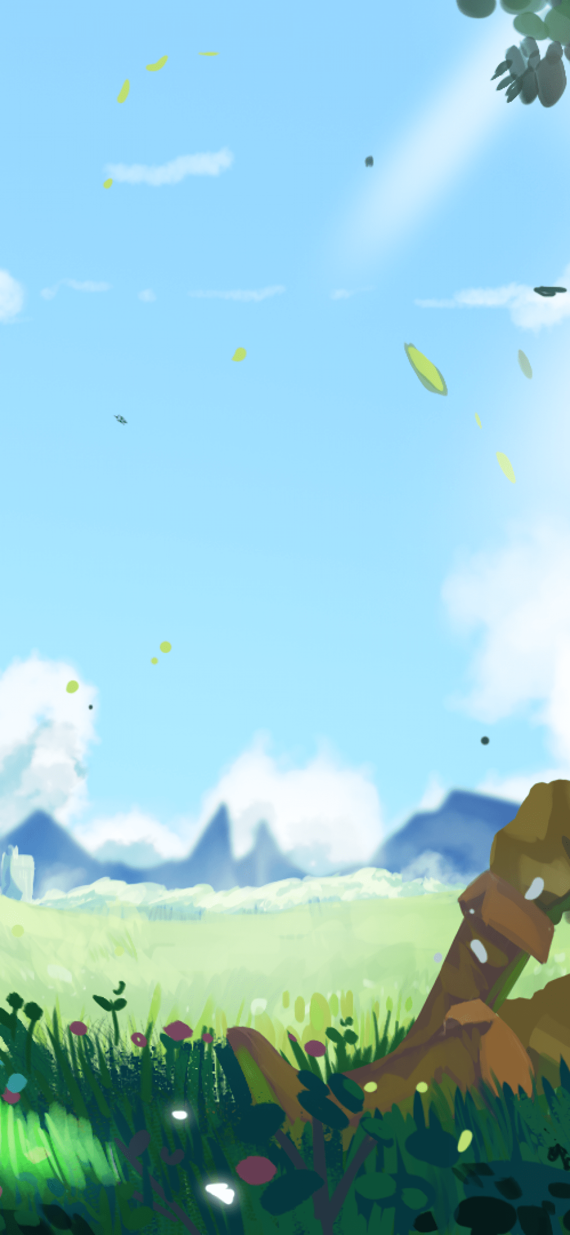 1125x2436 Download 1125x2436 The Legend Of Zelda: Breath Of The Wild, Link, Tree, Grass, Scenic Wallpaper for iPhone X