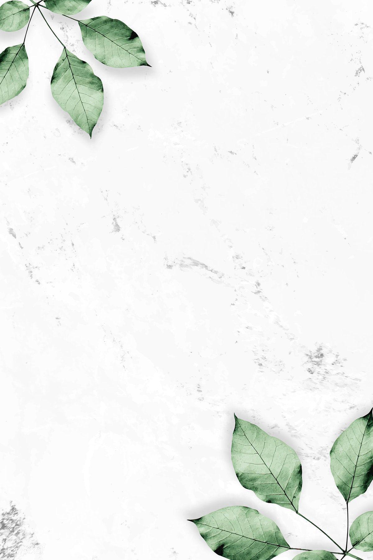 1200x1800 Download premium vector of Foliage pattern on marble textured background. Textured background, Marble texture, Flower background wallpaper