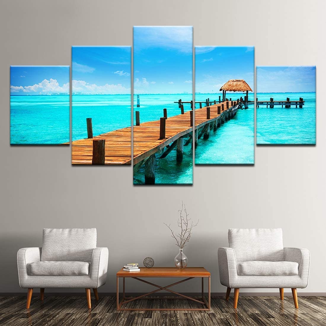 1100x1100 Wall Art 5 Pieces Modular Canvas Painting Tropical Island Natural Scenery Home Decor Painting HD Print Wallpaper Poster, A, 20x30x2 20x50x1 20x40x2: Amazon.ca: Home & Kitchen