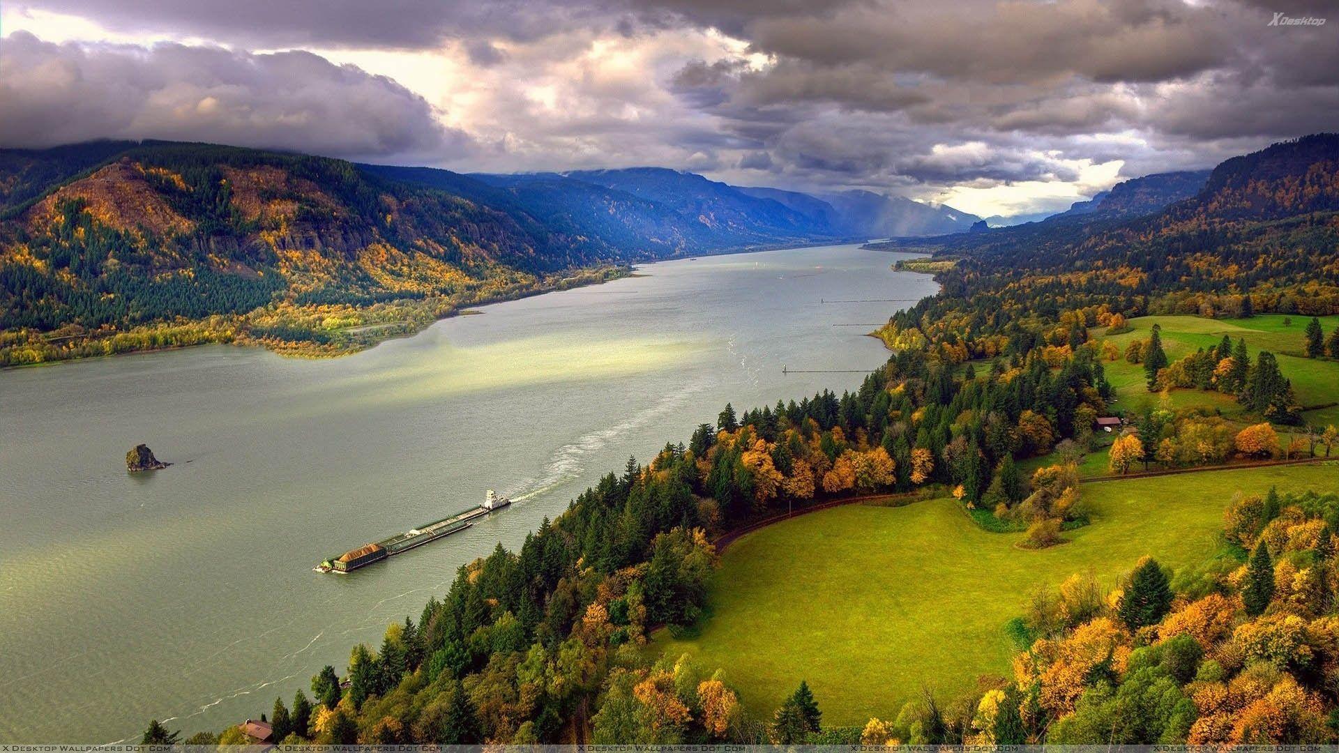1920x1080 Columbia River Awesome Scene In Morning W21art