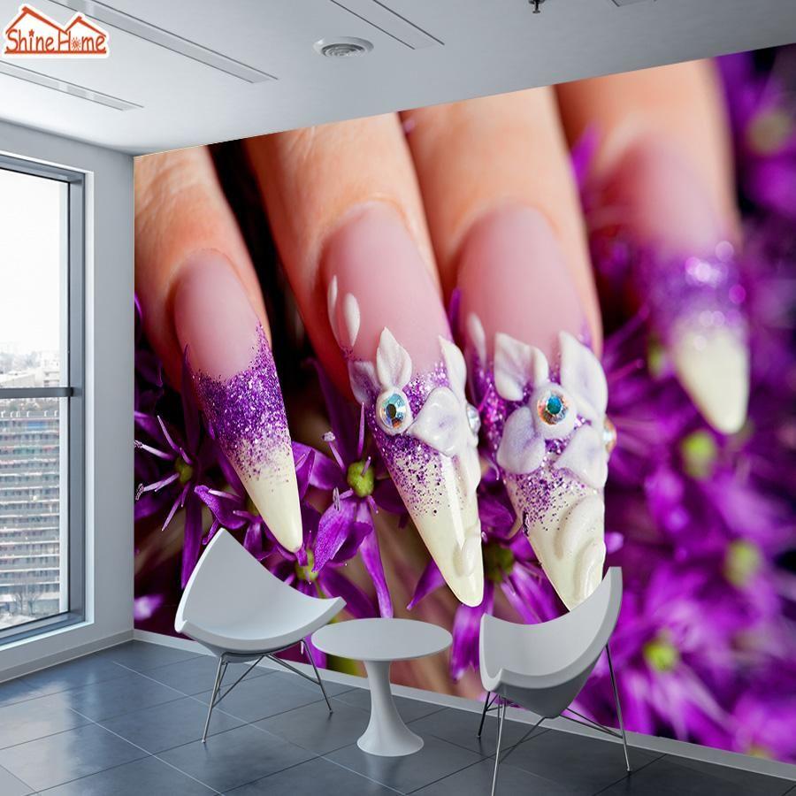 900x900 ShineHome 3D Nail Salon Wallpaper For 3 D Dinning Living Room Grils Wall Paper Mural Rolls Wallpaper TV Shop Store Home Decor A HD Wallpaper A HD Wallpaper From Baibuju $29.45.