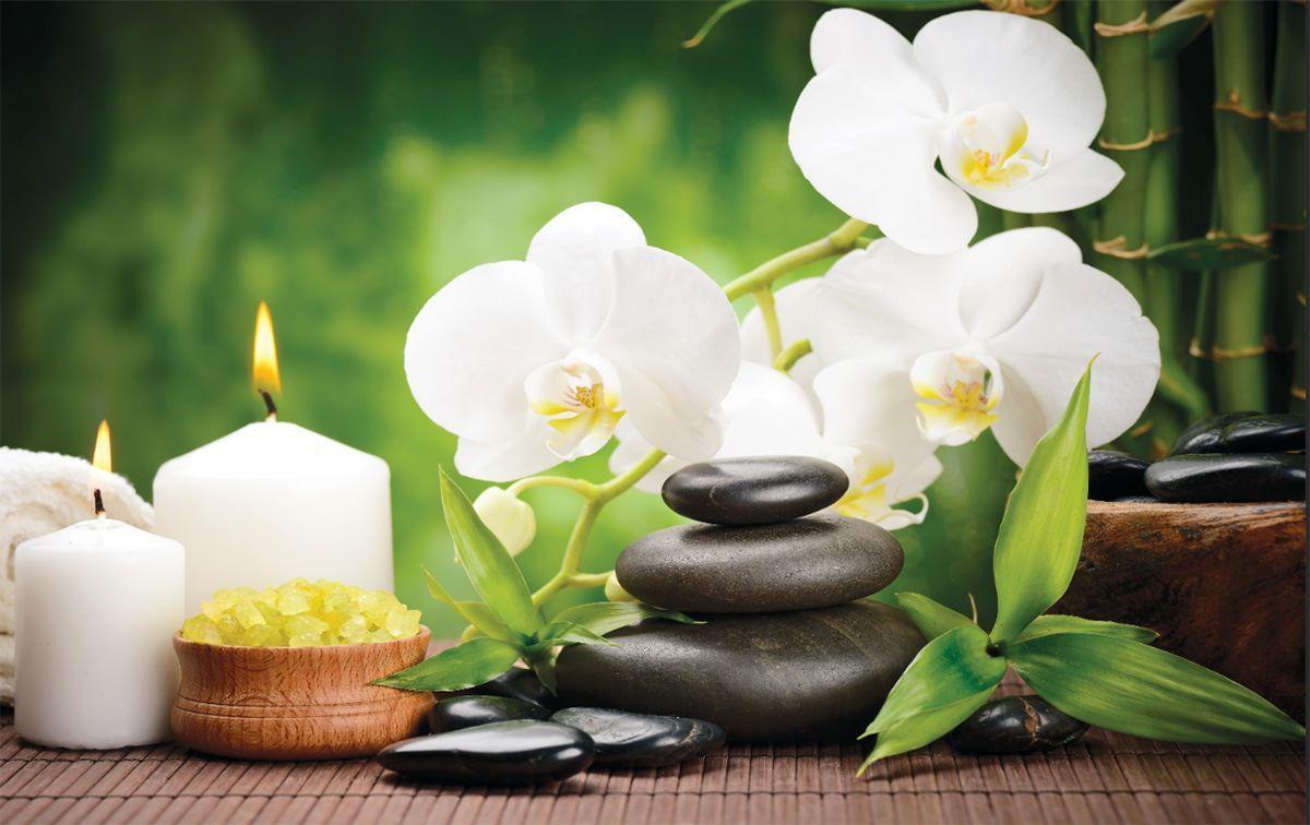 1200x756 Wallpaper spa composition with bamboo and white orchids