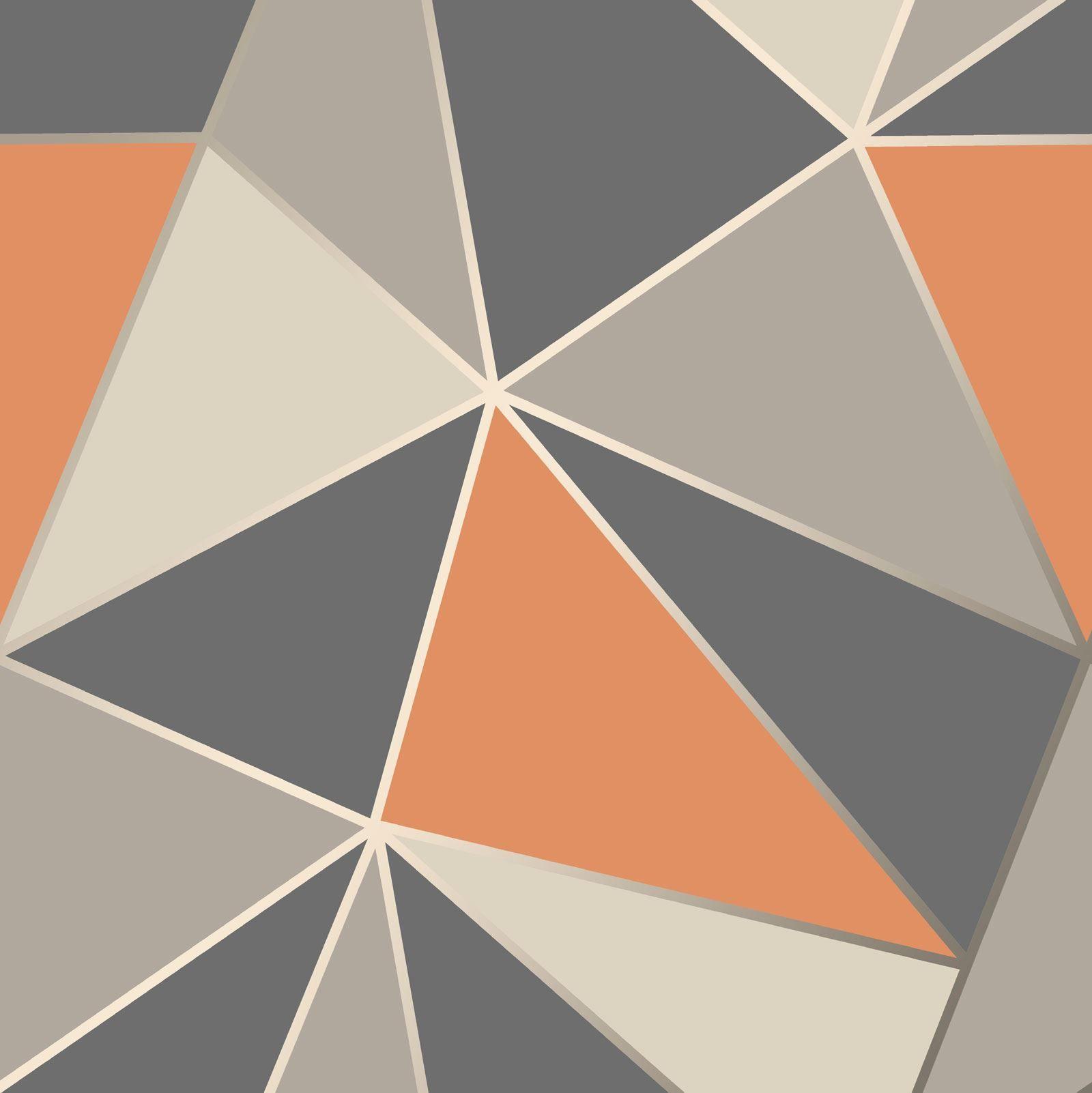 1600x1602 Orange Geometric Wallpaper