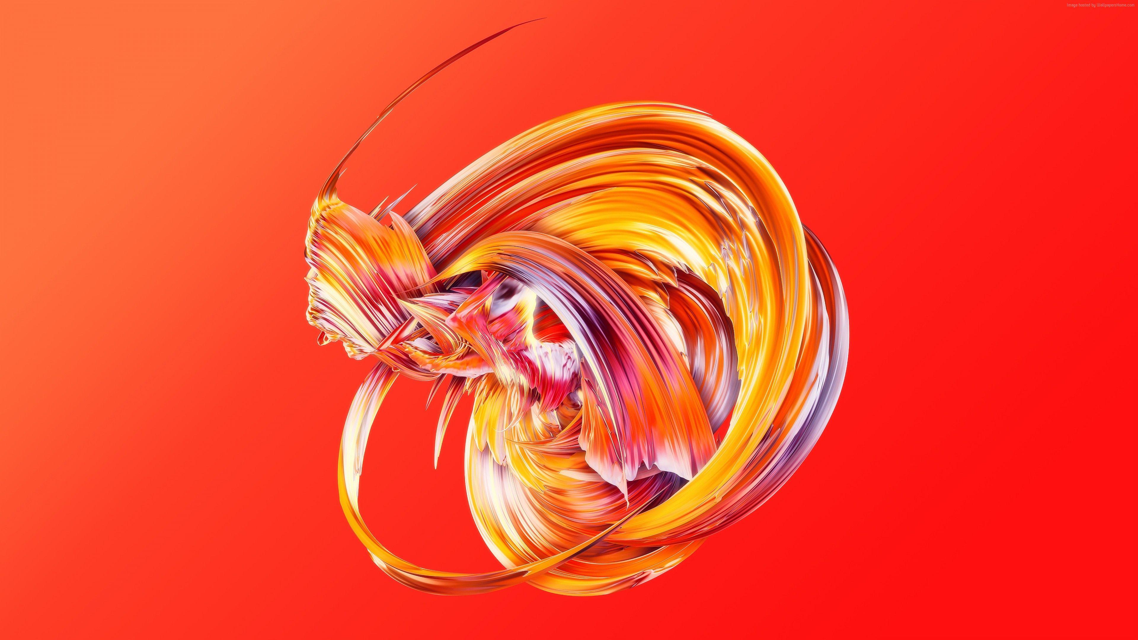 3840x2160 Wallpaper HD, abstract, Paintwaves, red, Abstract Wallpaper Download Resolution 4K Wallpaper