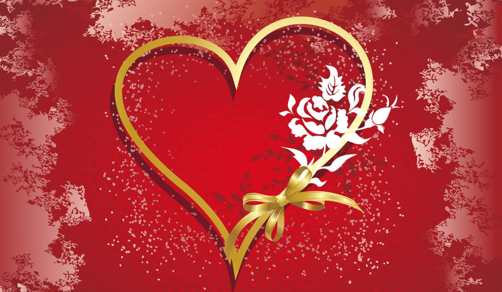 1680x977 Gold Heart On The Res Wall Wallpaper HD / Desktop and Mobile Background
