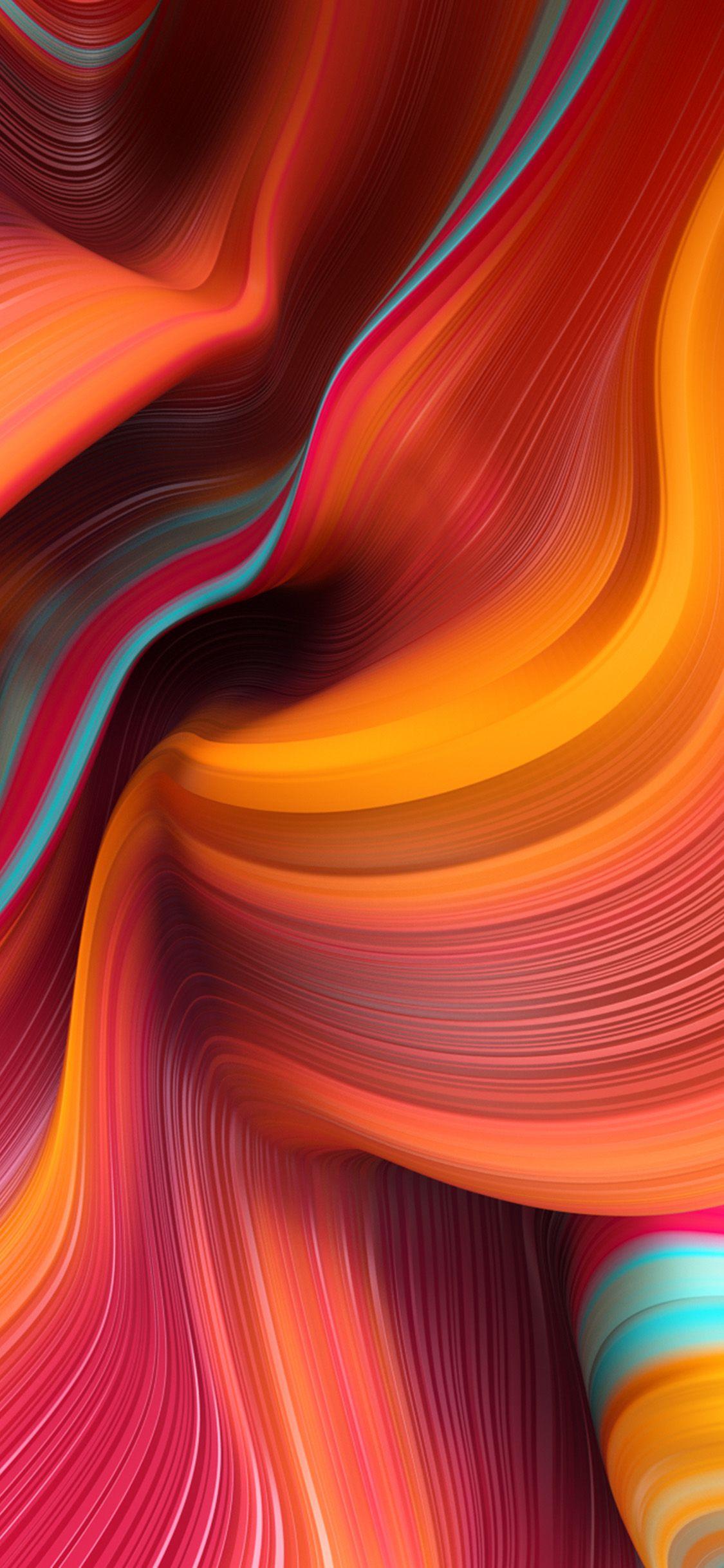 1125x2436 Curve Dannyivan Line Abstract Pattern Background Red Wallpaper