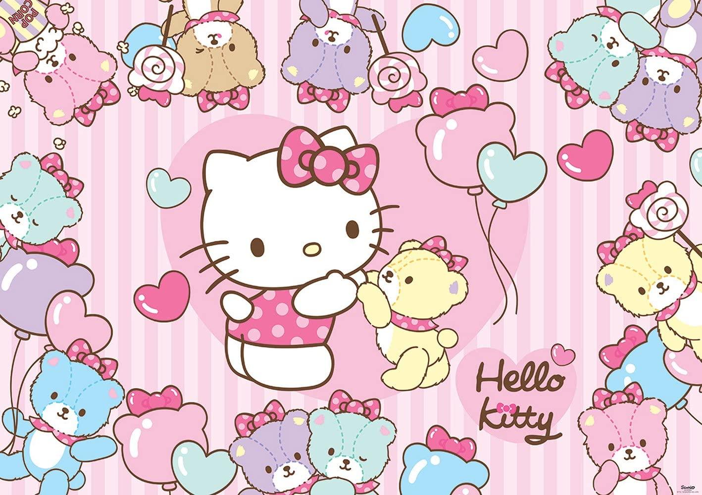 1418x1000 Wizzard & Genius WG 460P4 LC Hello Kitty Sanrio Photo Wallpaper, Multi Colour: Amazon.co.uk: DIY & Tools