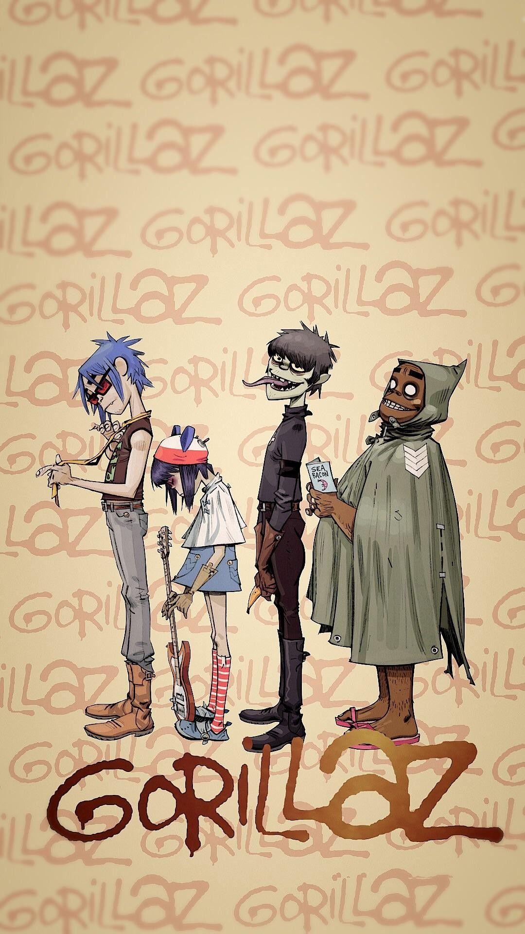 1080x1920 Fan Artmade A Gorillaz Src Vertical Gorillaz Background iPhone Wallpaper 2d