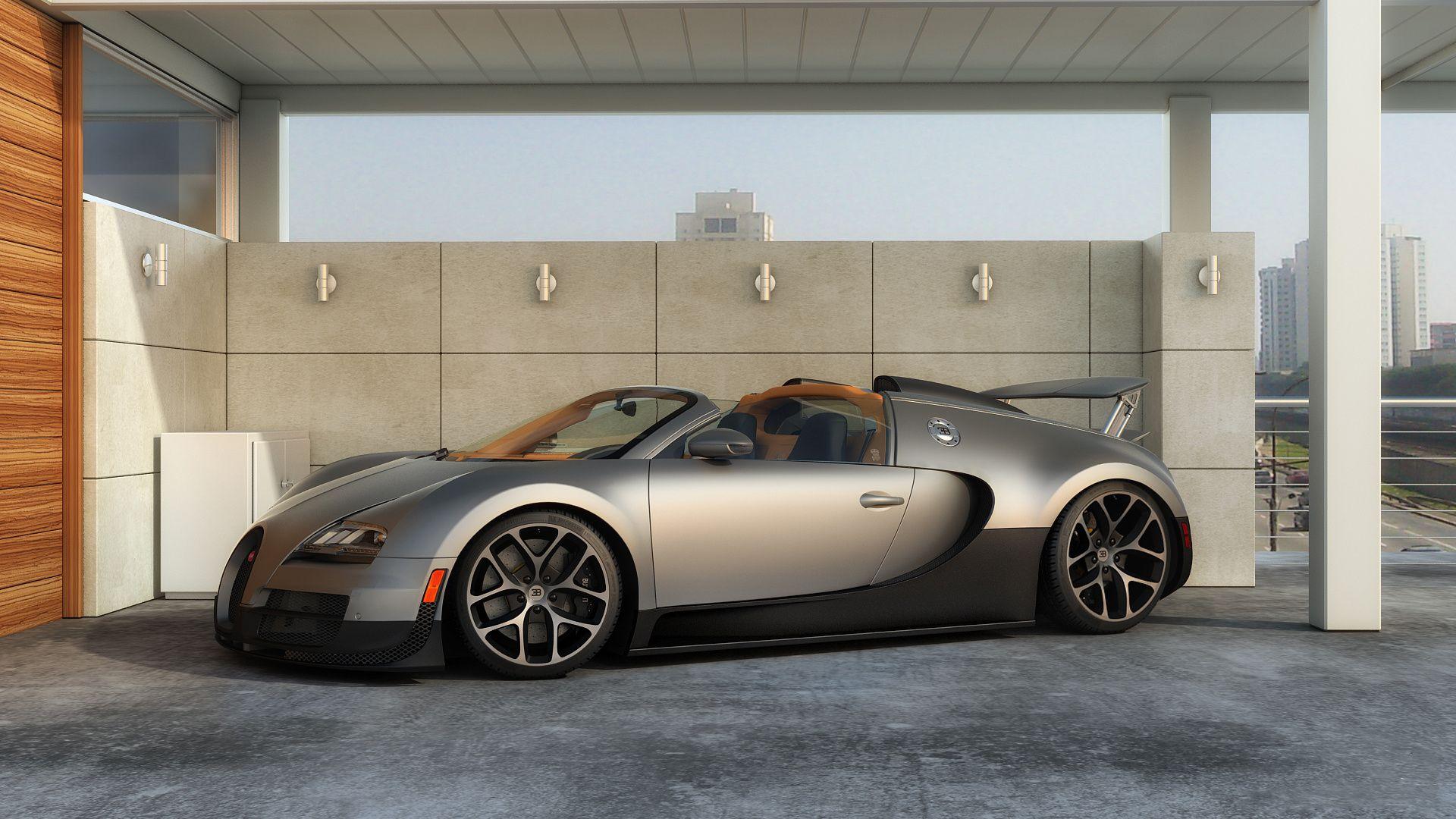 1920x1080 Wallpaper Bugatti Veyron Grand Sport Vitesse, Bugatti Veyron, Bugatti, car, garage, convertible desktop wallpaper Cars