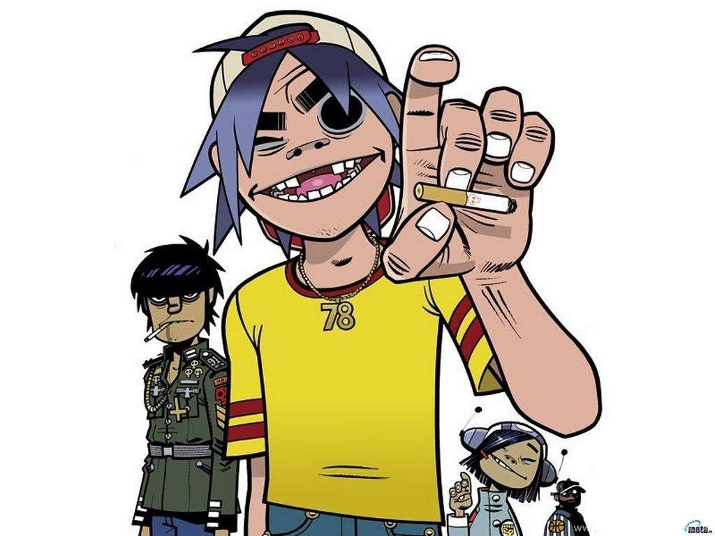 1024x768 Wallpaper Cigarette, Gorillaz, 2D, Two Dents, 2D (Gorillaz). Desktop Background