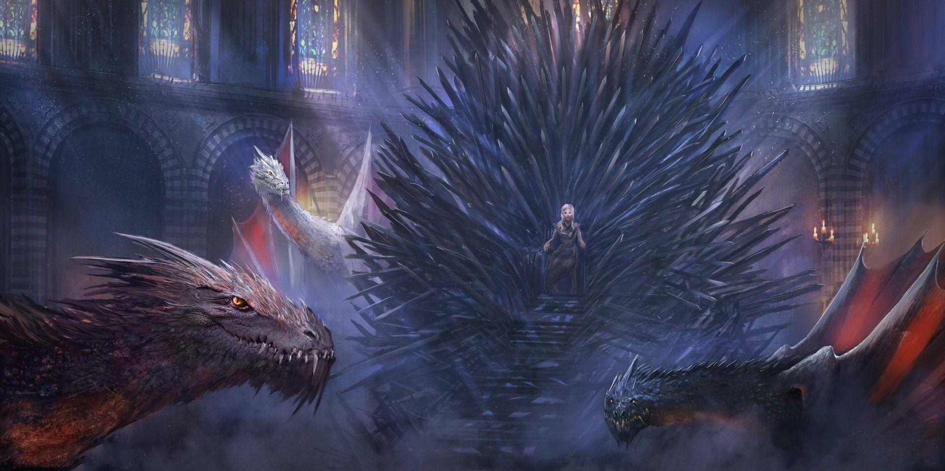 1920x958 #Iron Throne, #Daenerys Targaryen, #Game of Thrones, #fantasy art, wallpaper. Mocah.org HD Desktop Wallpaper