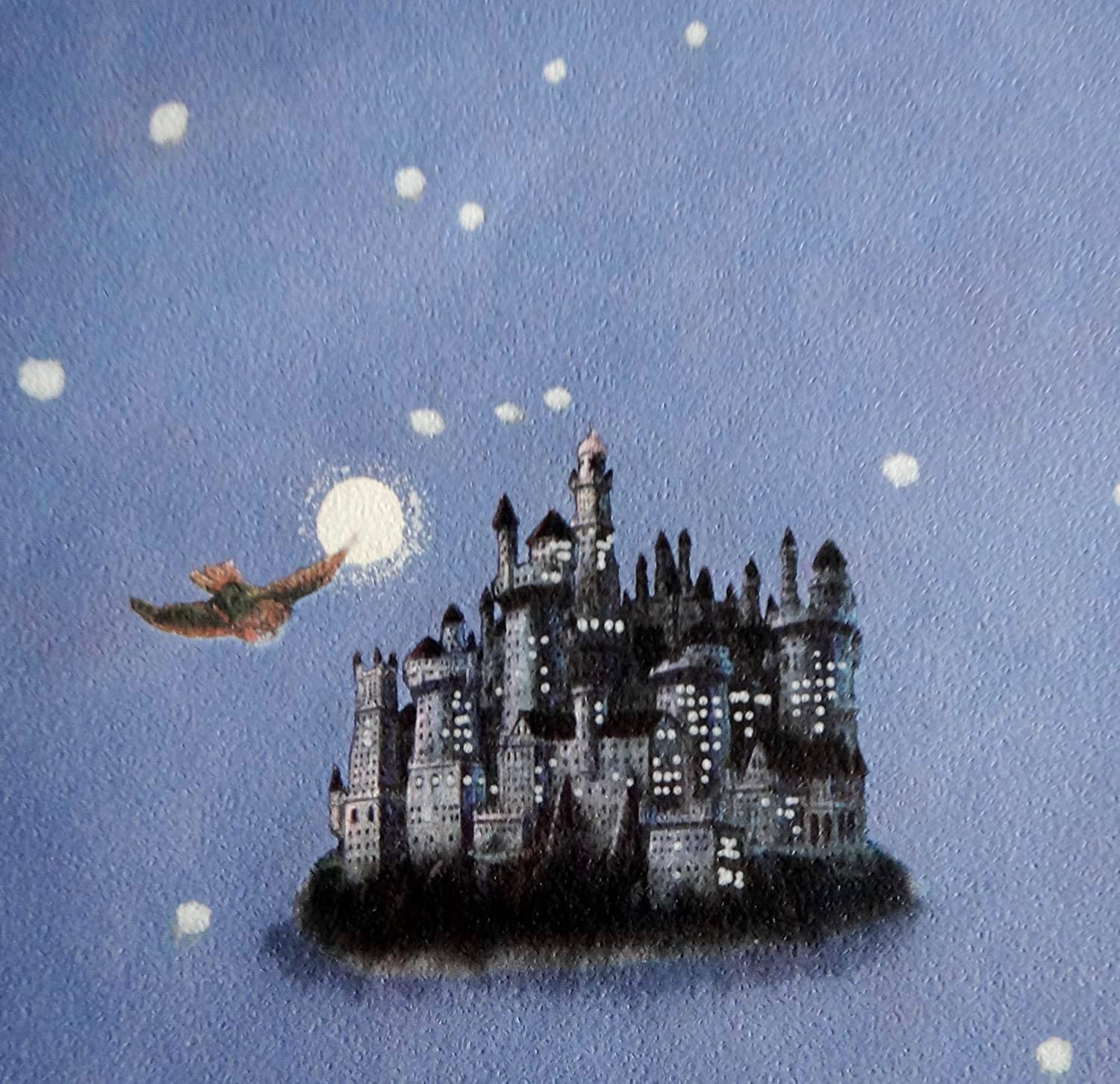 1500x1451 Hogwarts Castle & Post Owls Denim Blue Harry Potter Wallpaper