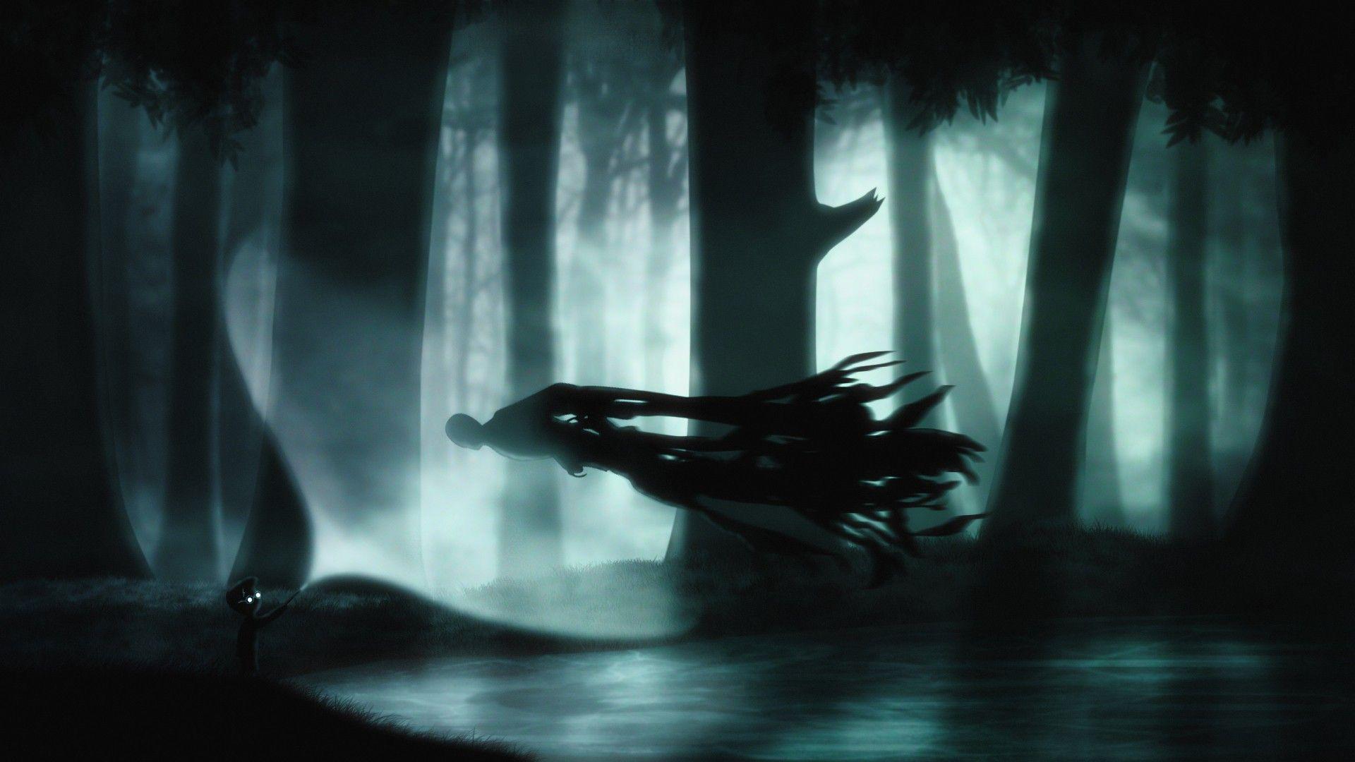1920x1080 Harry Potter Limbo Fantasy Art Video Games Crossover Spooky Deep Forest Artwork Dark Ghost Cyan Turq Wallpaper:1920x1080