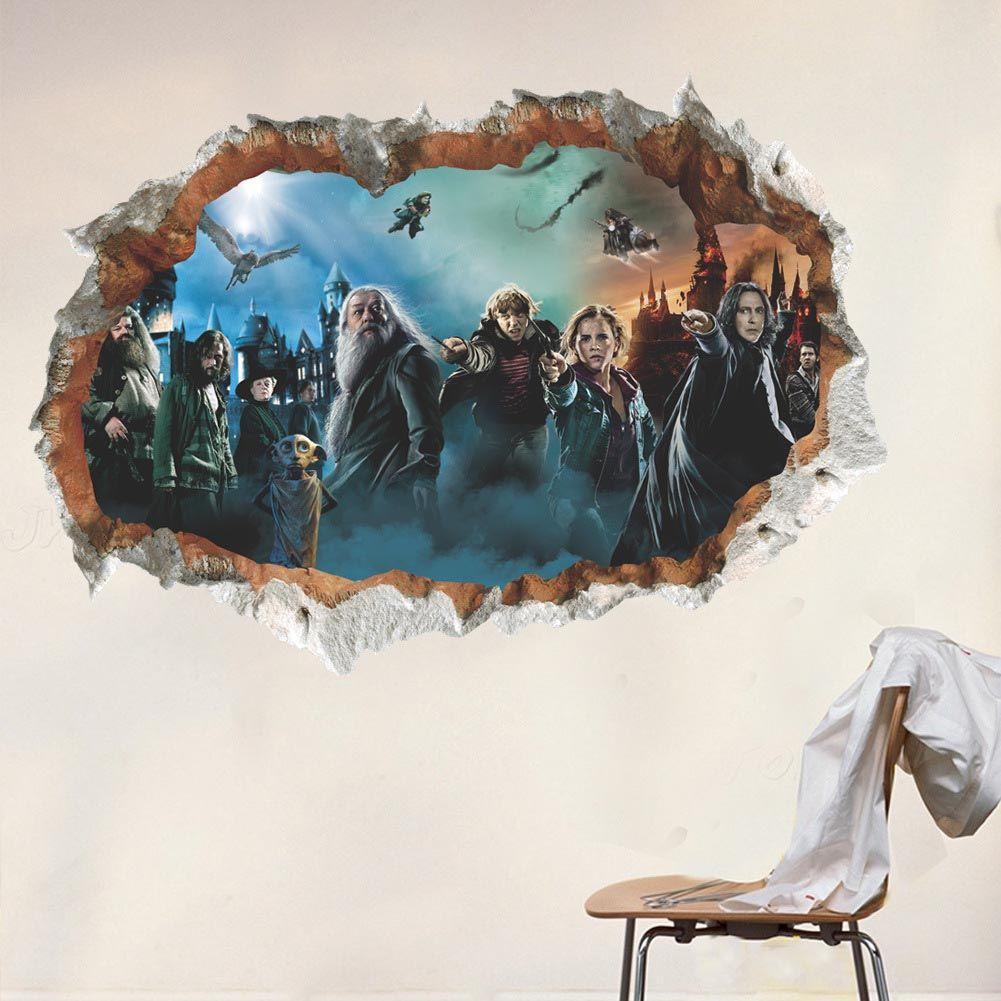 1001x1001 3D Broken Wall Harry Potter Wall Stickers Stickers Decorative Painting Wallpaper