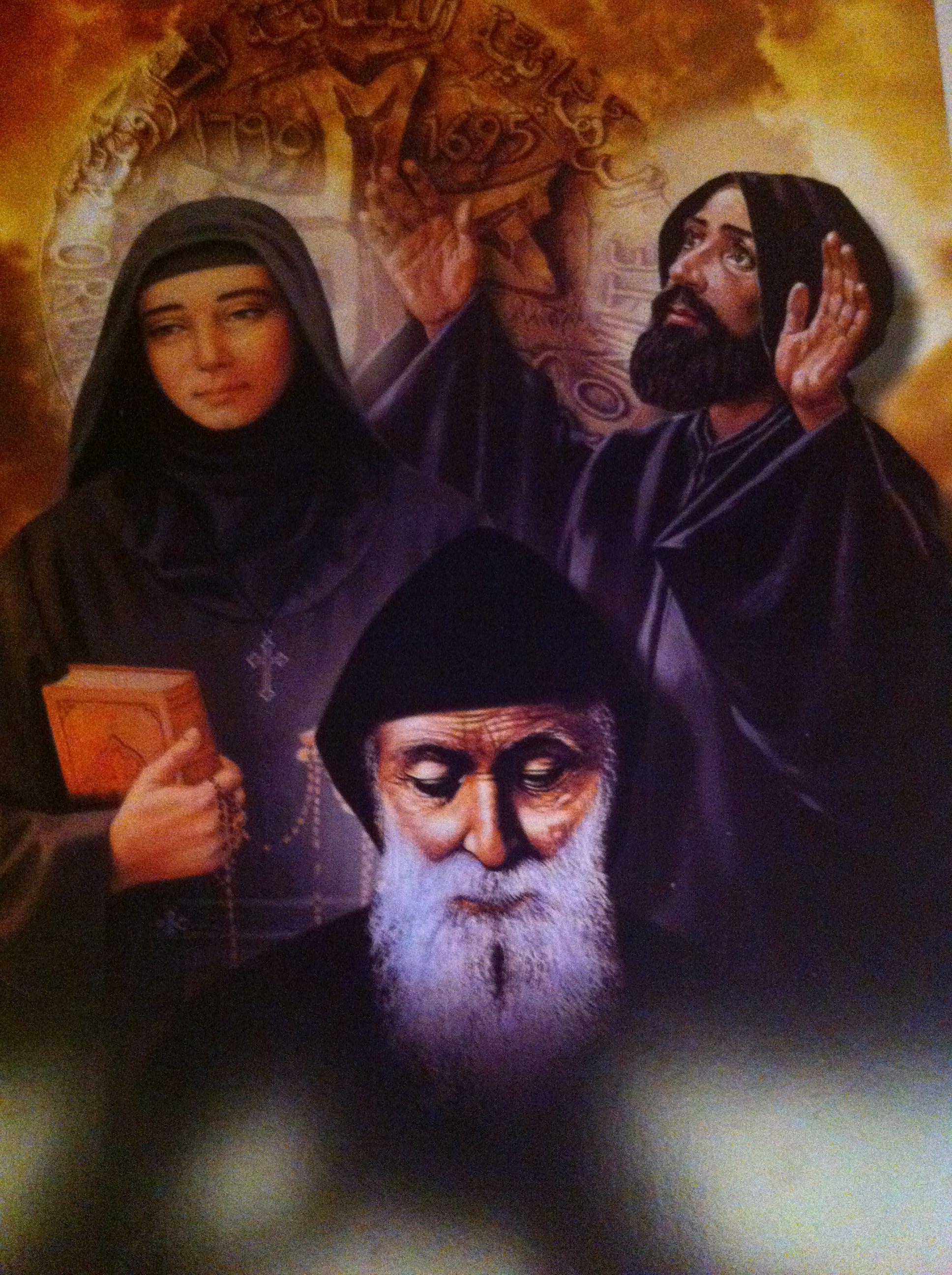 1936x2592 Lebanese Maronite Catholic Saints St Raffqua, Blessed Estephan Nehme, St Charbel. St charbel, Catholic saints, Catholic