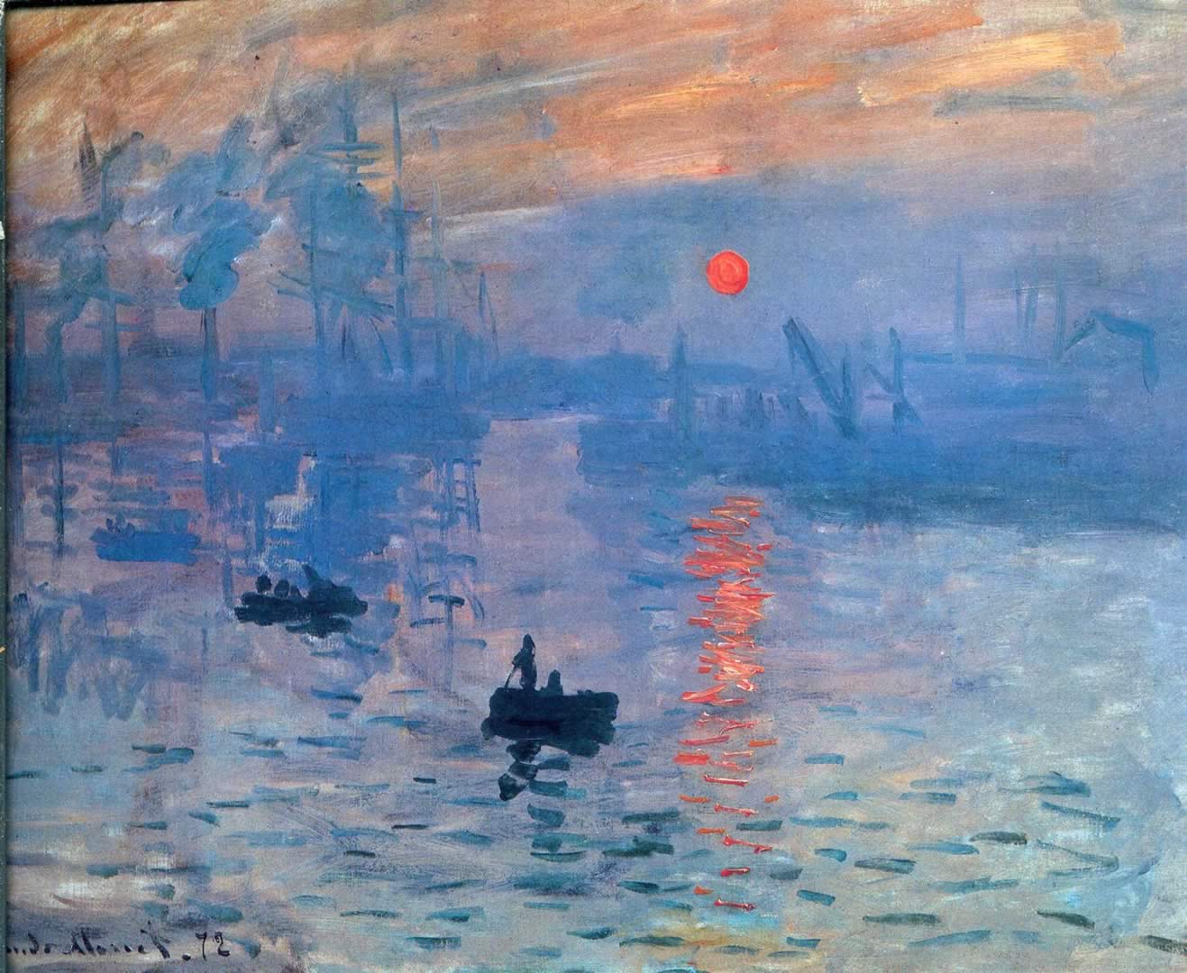 1317x1080 Impression Sunrise - Hình nền Claude Monet