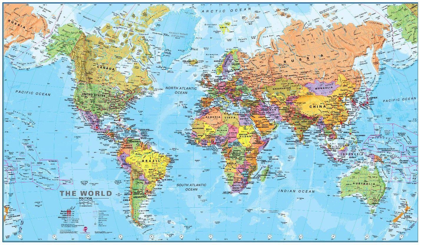 large political world map