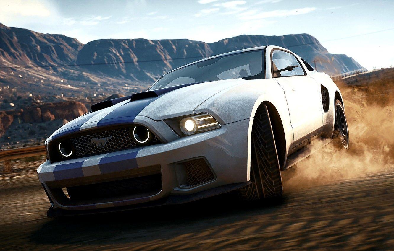 1332x850 Wallpaper Mustang, Ford, Shelby, Sand, The game, Machine, Speed, Ford, Skid, Mustang, Drift, Drift, NFS, Speed, Game, Need For Speed image for desktop, section игры