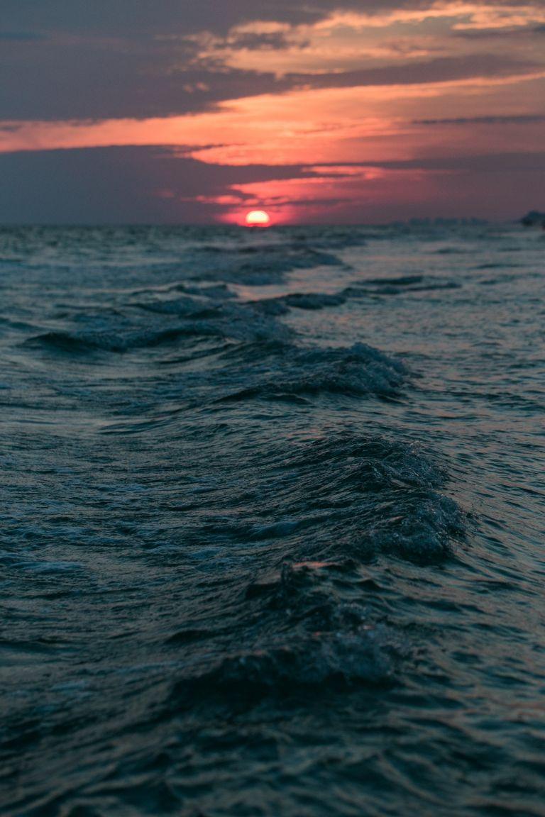 768x1152 Sunset, Ocean, Beach iPhone Wallpaper