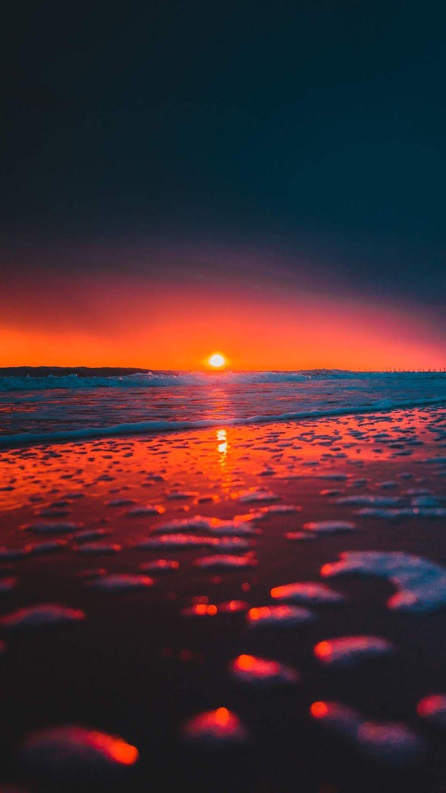 900x1600 Beach sunset android wallpaper