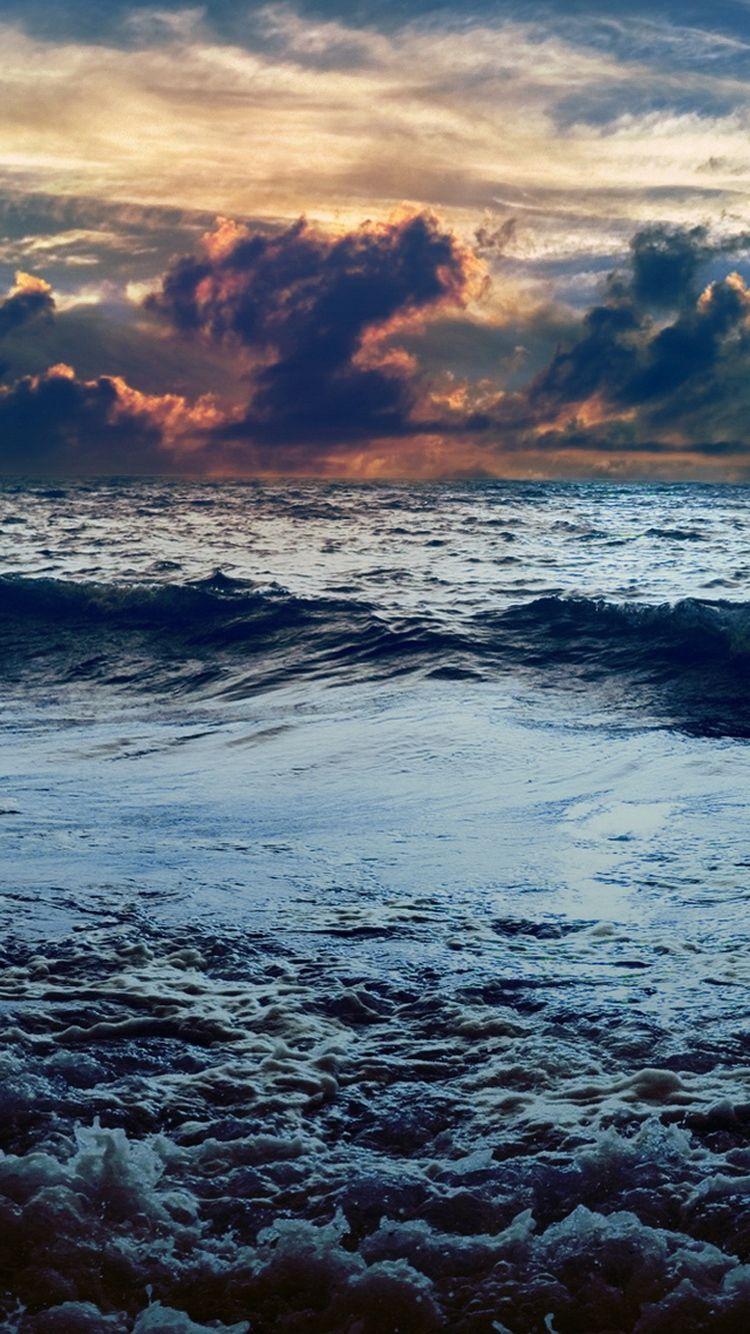 750x1334 Dark Stormy Sea Sunset iPhone 6 Wallpaper HD